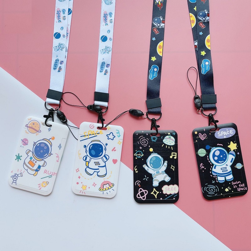 [HCM]Dây đeo thẻ kèm bảng tên học sinh sinh viên mẫu doremon xanh cute