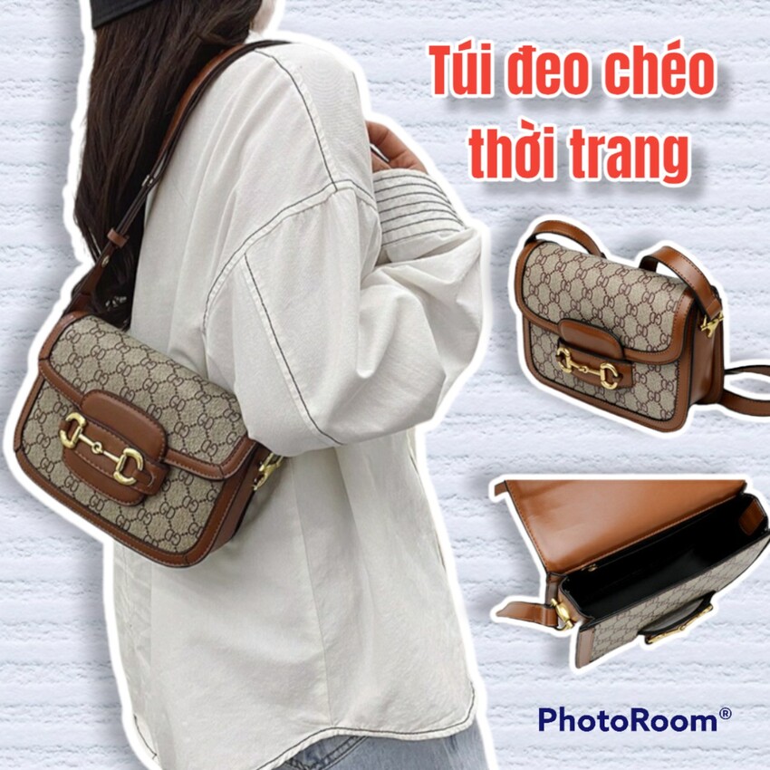 Túi xách nữ da bò cao cấp | Công sở đeo chéo, kẹp nách, đeo vai GC SIZE 22cm| Lalyshop