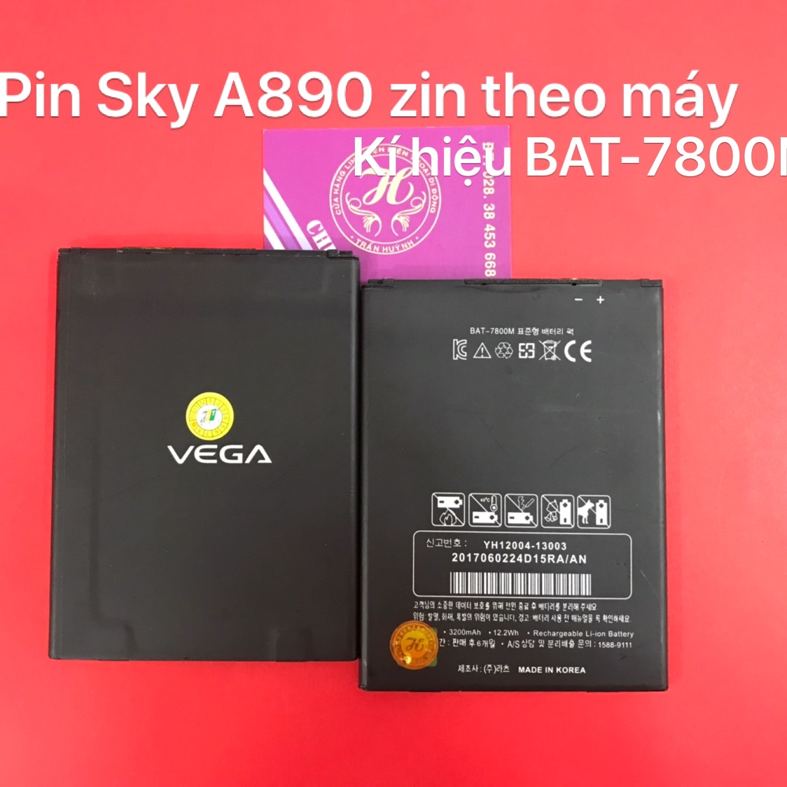 Pin sky a890 zin theo máy - bat-7800m