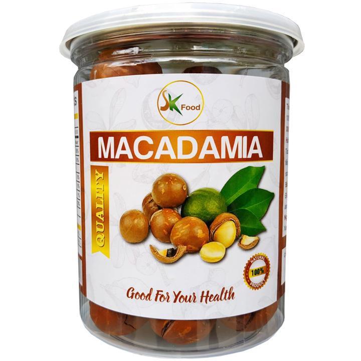 Hạt Macca Nứt Vỏ Nhập Khẩu Cao Cấp Tốt Cho Sức Khỏe Thương Hiệu SK FOOD - Hũ 300G