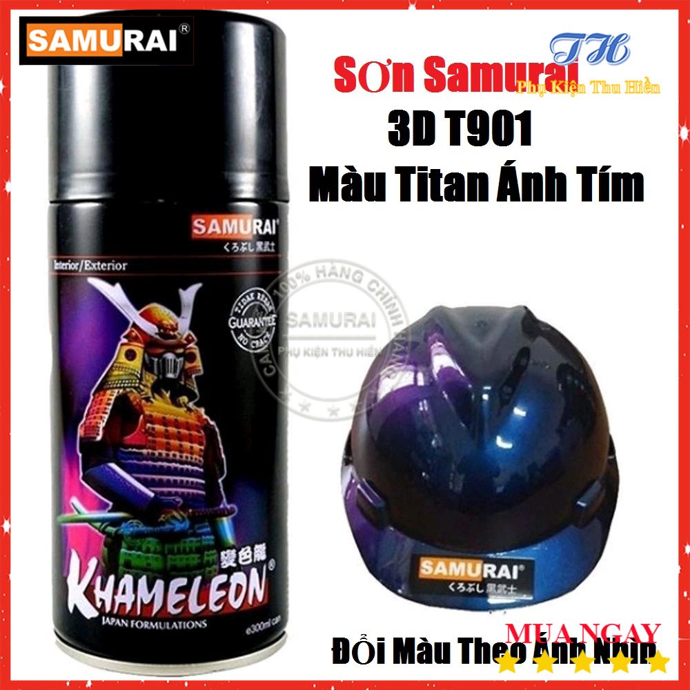 [HCM]Sơn Samurai  3D T901 Màu Titan Ánh Tím Đổi Màu Theo Ánh Nhìn