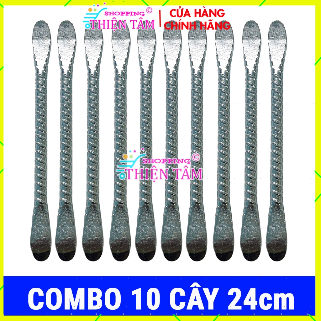 Combo 10 Cây Nạy Vỏ Xe Máy Xe Đạp Dài 24cm Chất Liệu Thép