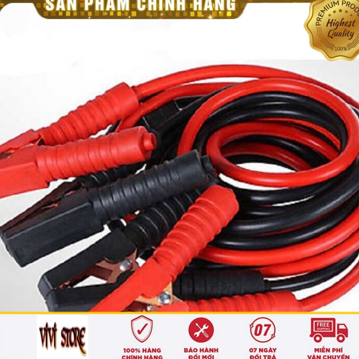 Bộ 2 dây câu bình ắc quy 1000amp dài 3m bọc nhựa đầu kẹp tránh tia lửa điện khi xe hết điện hữu ích