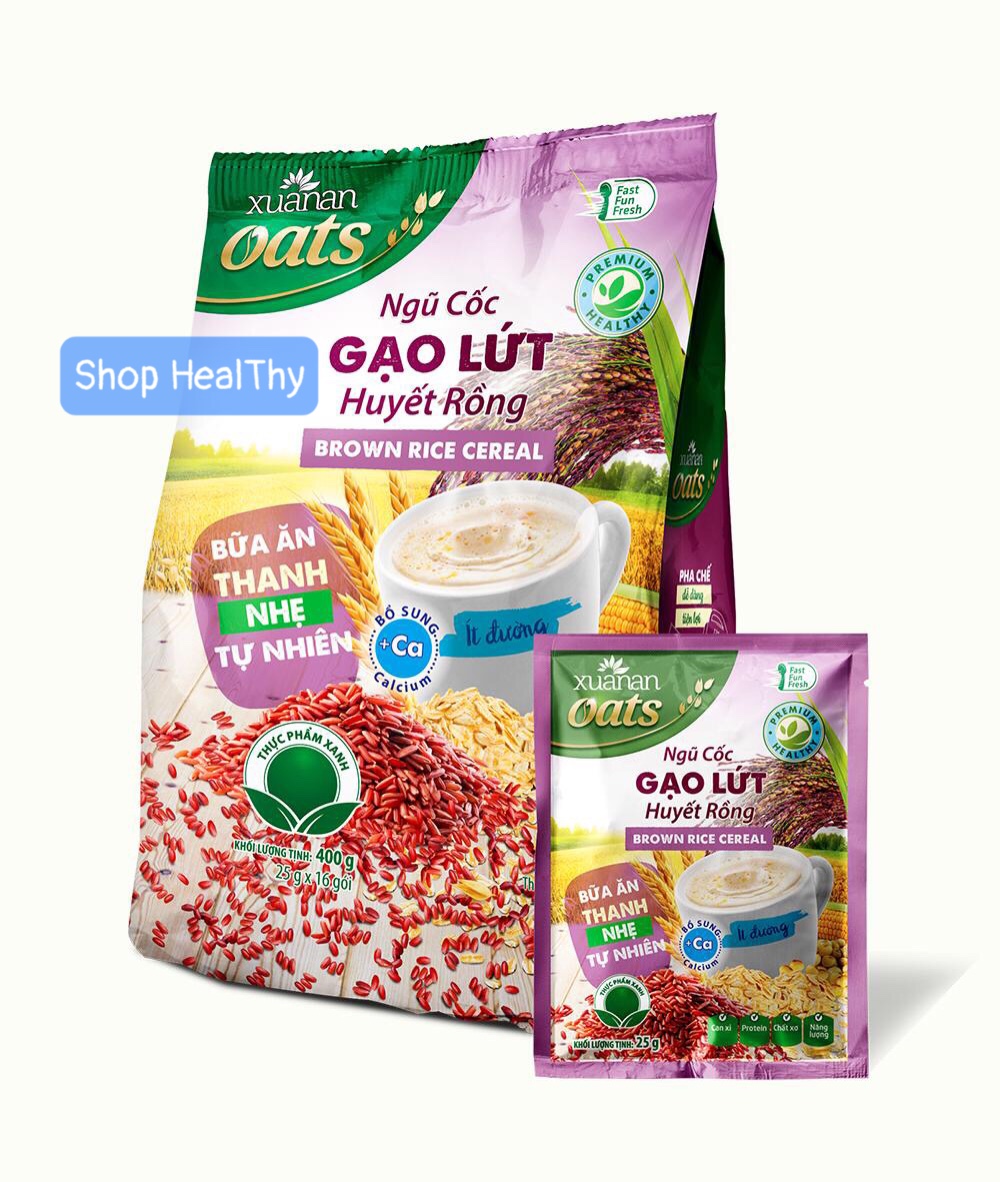 [DATE MỚI] Bột Ngũ Cốc Gạo Lứt Huyết Rồng Xuân An Gói 400gr - Tặng 1 Gói Y.Mạch