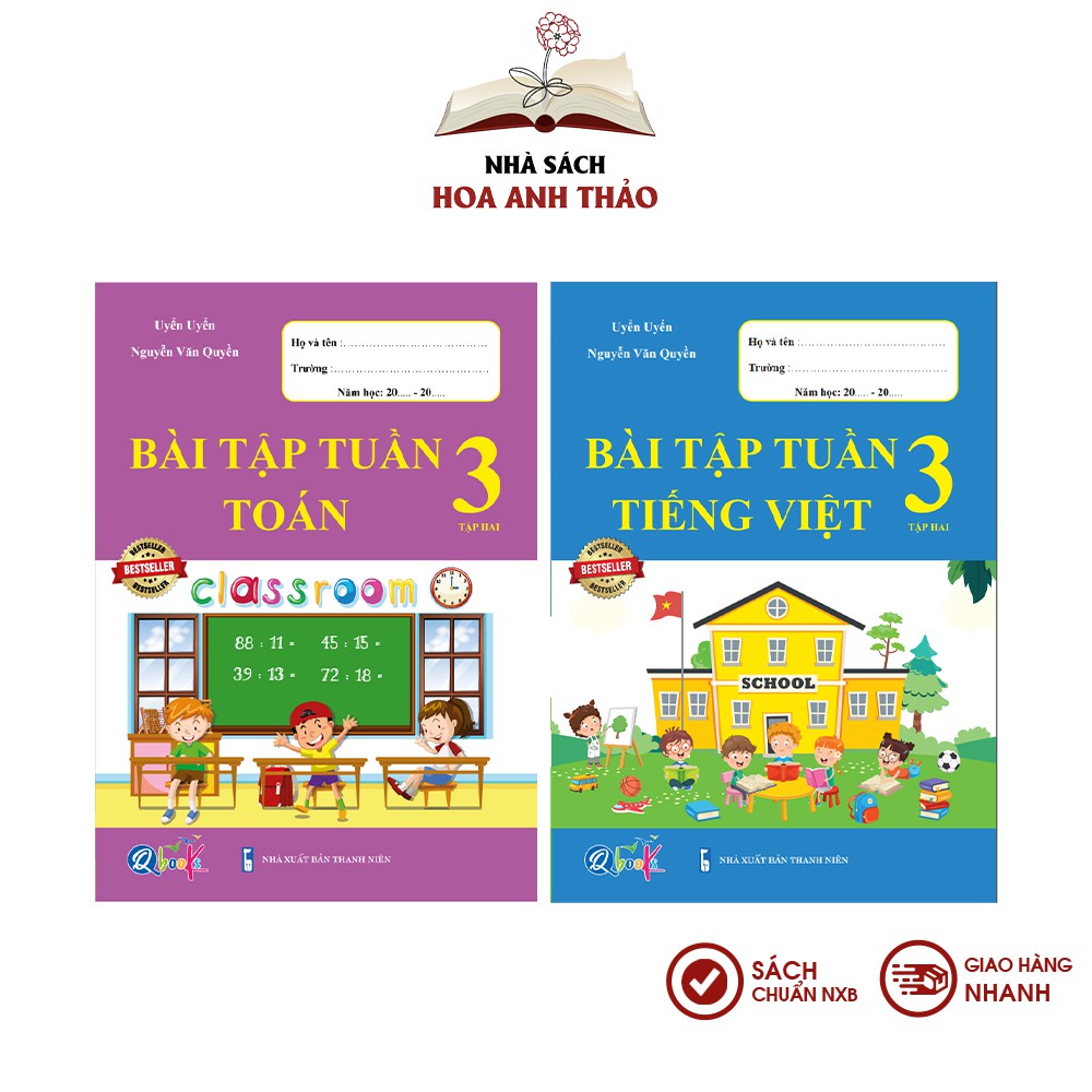 Sách - Bài tập tuần Toán và Tiếng Việt lớp 3 học kỳ 2 Bộ 2 quyển - Combo 2 quyển