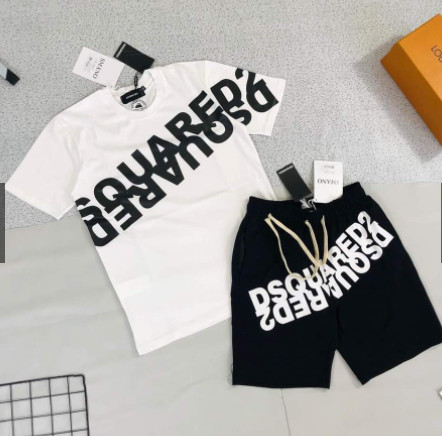 Bộ quần áo thun nam ngắn tay mùa hè-bộ nam dsquared2 chất thun cotton co dãn