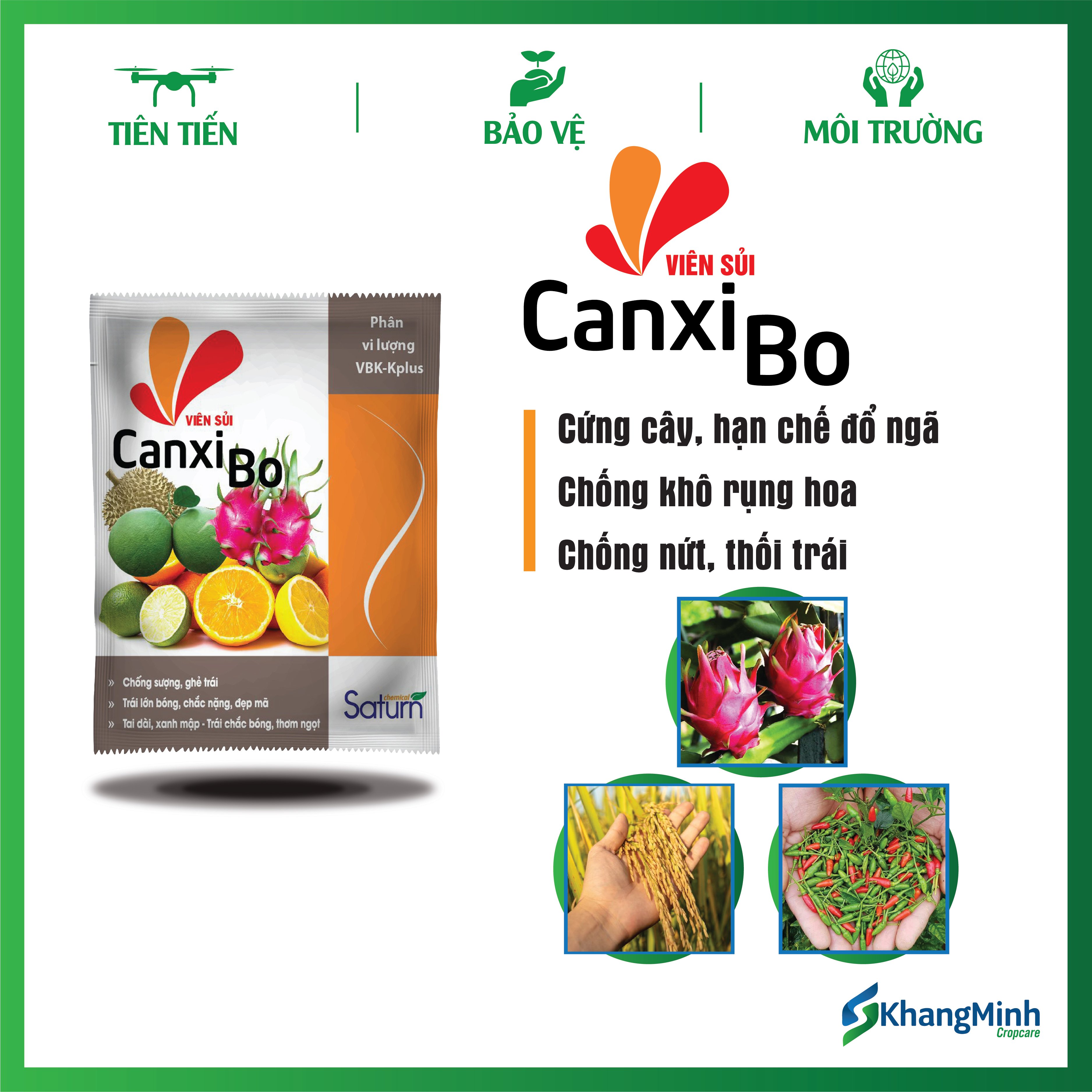 Phân bón lá Canxi Bo dạng viên sủi 10g - Lớn trái, cứng cây, chống rụng, tăng đậu trái cho cây ăn quả