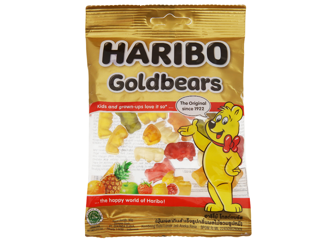 Combo 3 gói Kẹo dẻo Haribo Goldbears gói 80g