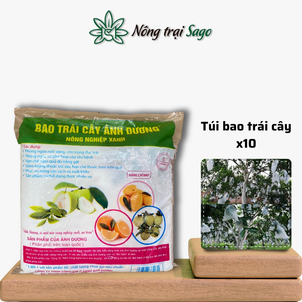 Túi Bọc Trái Cây (10 cái) - Túi bao trái cây vải không dệt, có dây rút, ngăn chặn côn trùng - Nông T