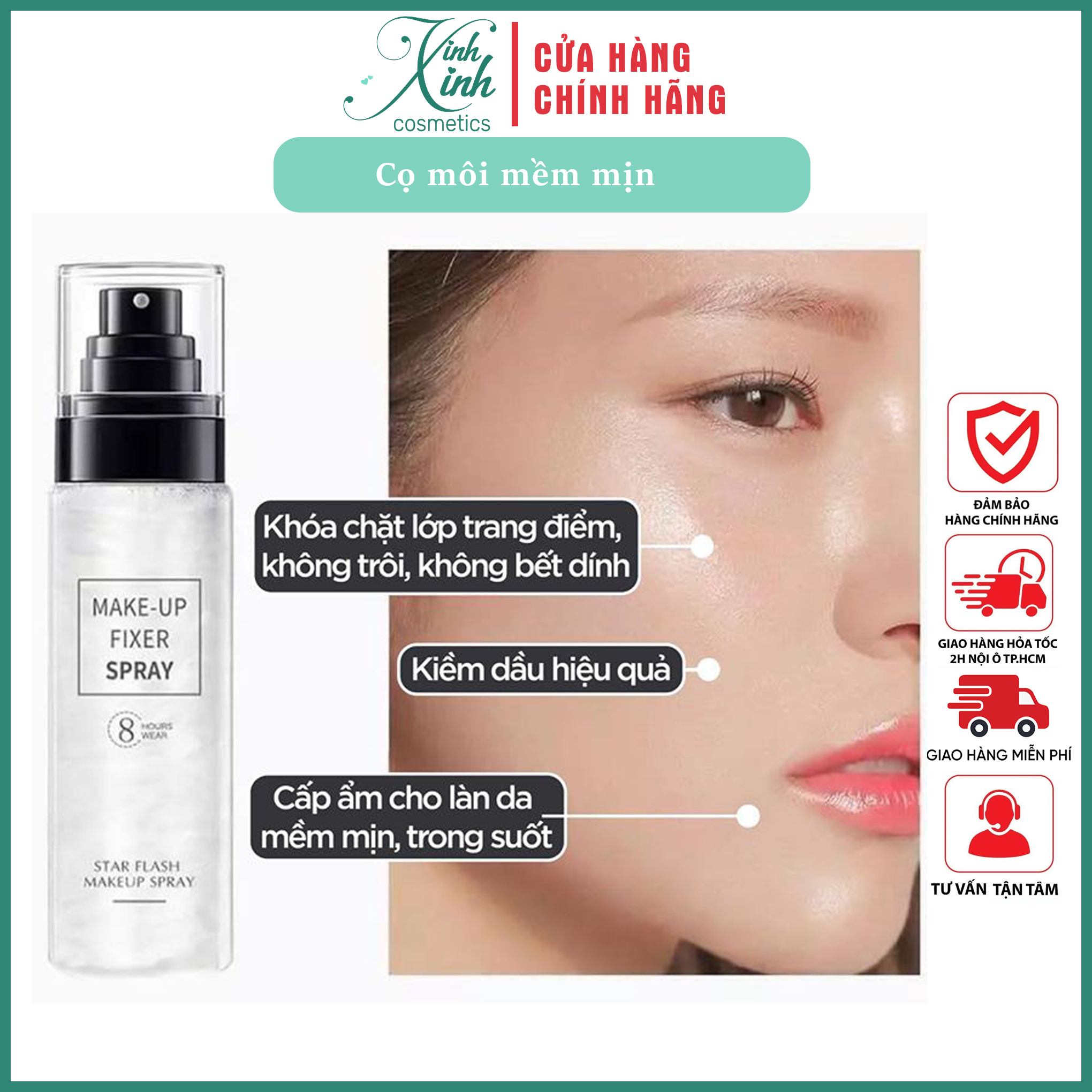[CHÍNH HÃNG] Xịt Makeup Xịt khoá trang điểm, Xịt khoá nền, xịt giữ lớp trang điểm lâu trôi suốt 24h