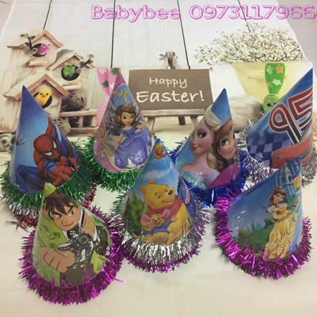 Set 5 mũ sinh nhật cho bé