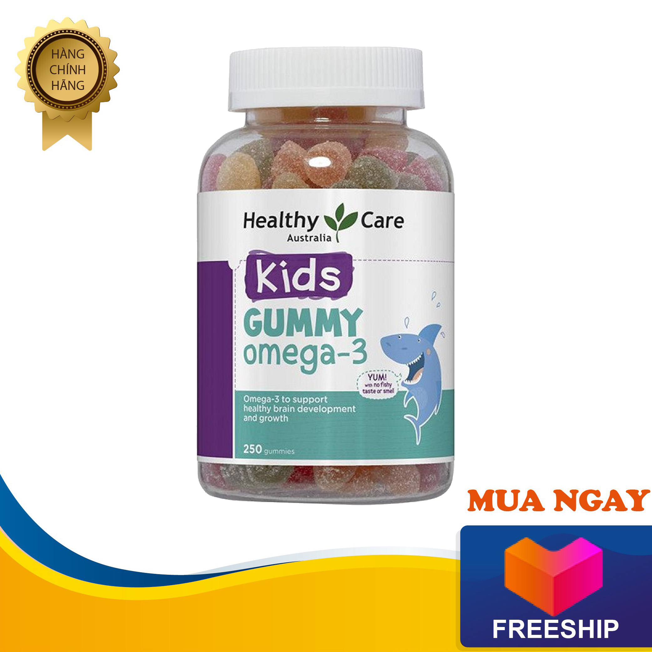 Healthy care kẹo dẻo gummy omega 3 hộp 250 viên