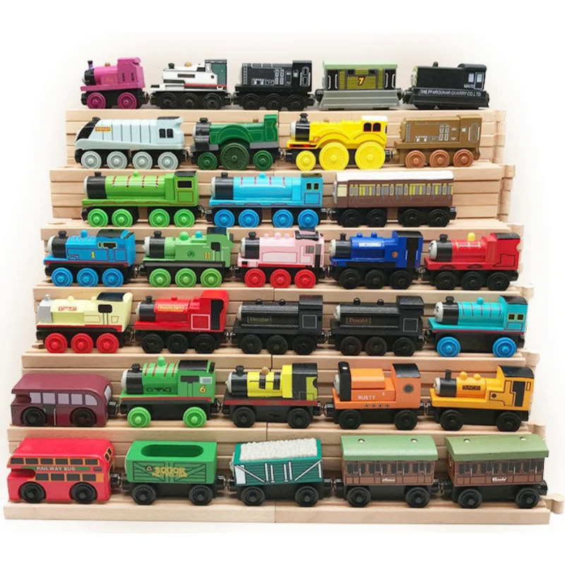 Đồ chơi xe lửa bằng gỗ Thomas and Friends cho bé trai và bé gái, đồ chơi xe lửa có thể kết nối từ tính, đồ chơi giáo dục cho bé