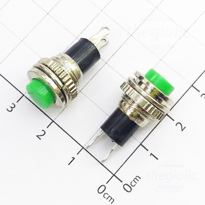 Bộ 4 nút nhấn đề 10mm ds-316 ren dưới núm đỏ, xanh