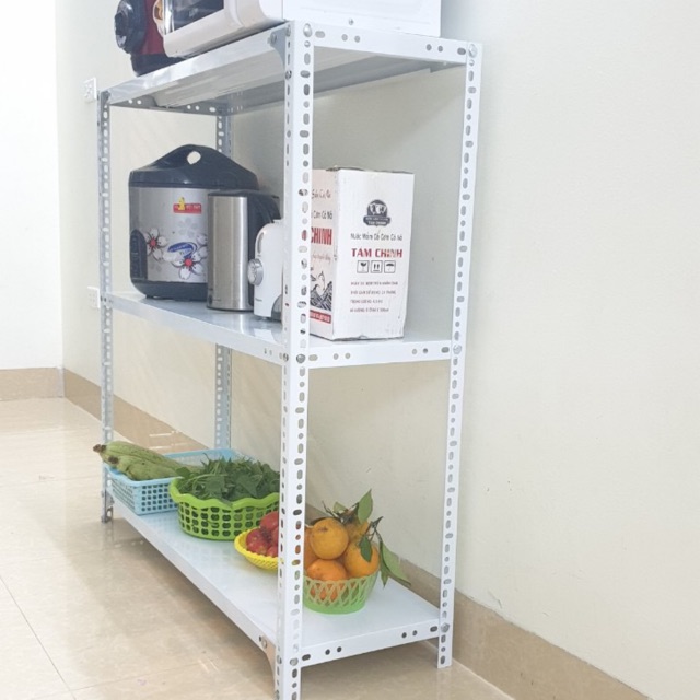 Kệ sắt v lỗ 3 tầng dài 100cm rộng 30cm cao 120cm