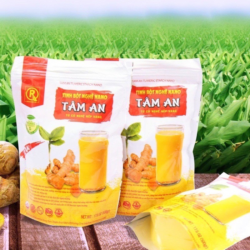 Tặng 1 Lọ Mật Ong 50g Tinh Bột Nghệ Nano Curcumin Tâm An 1kg Gồm 2 bịch