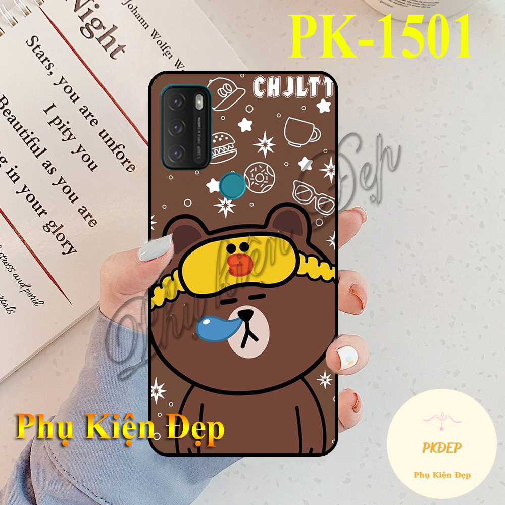 [HCM]Ốp lưng Vsmart Star 5 dẻo đen in hình BST Gấu Nâu Cute