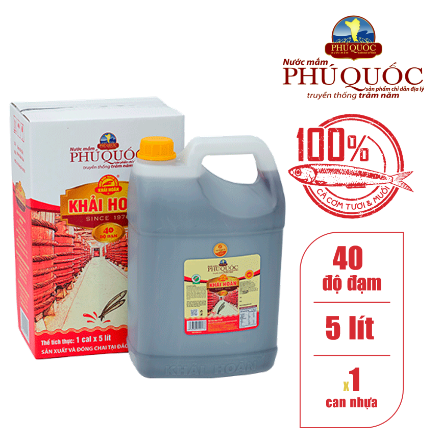 Cal 5 lít nước mắm Khải Hoàn 40 độ đạm