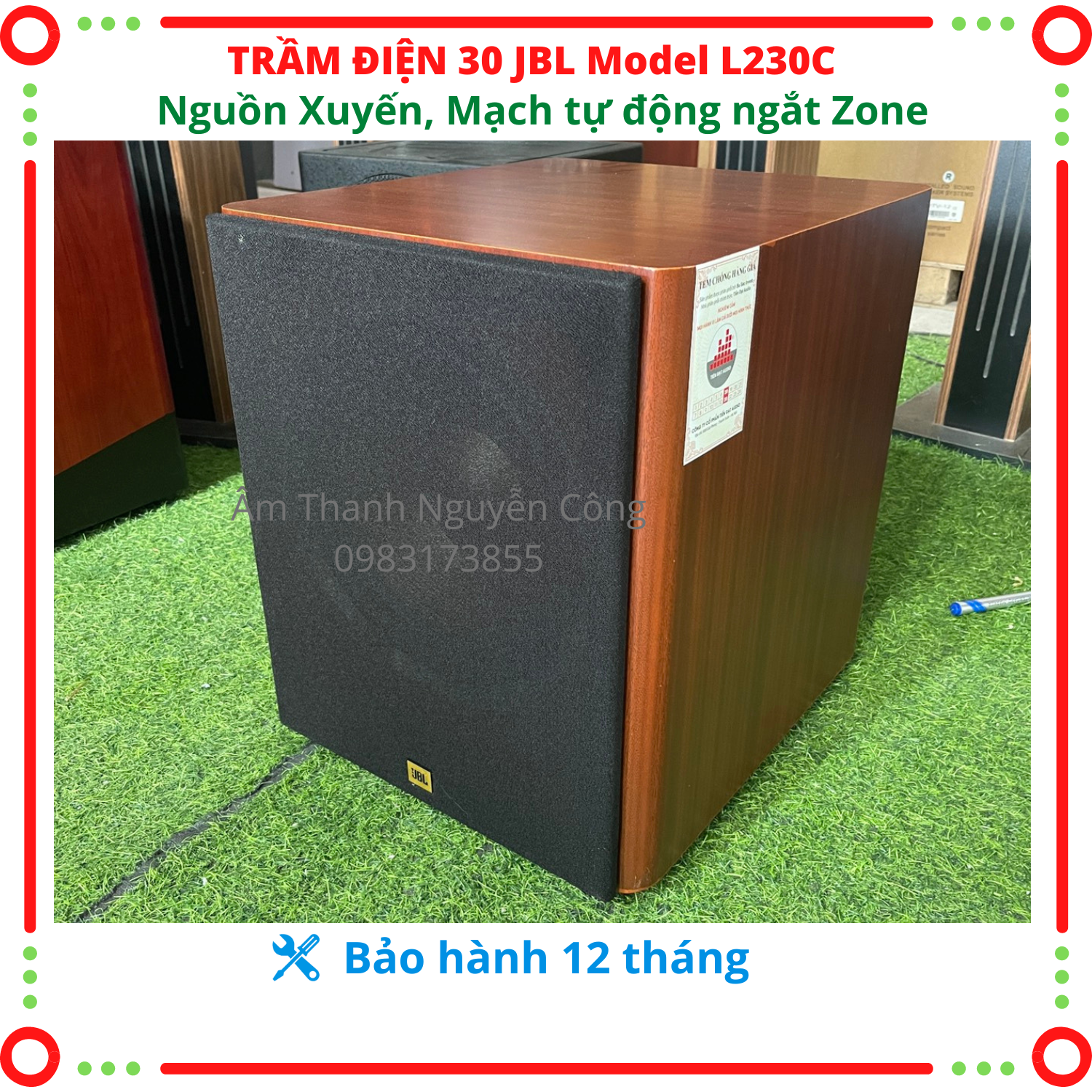 Loa siêu trầm - sub điện 30 jbl model l230c, tự động ngắt zone để bảo vệ mạch, âm bass uy lực, bh 12 tháng.