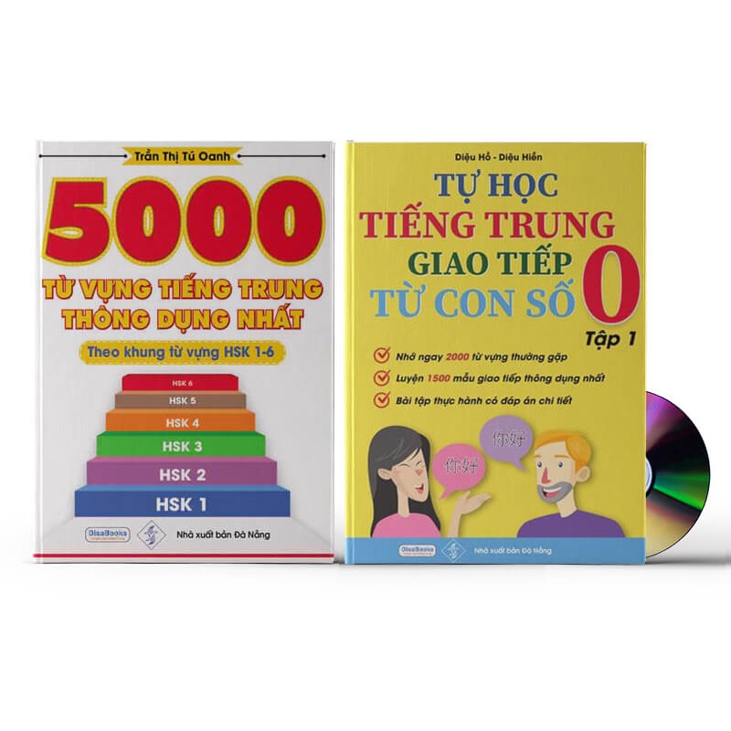 [HCM]Combo 2 sách: 5000 từ vựng tiếng Trung thông dụng nhất+ Tự Học Tiếng Trung Giao Tiếp Từ Con Số 0 Tập 1 (Có audio nghe) + DVD quà tặng