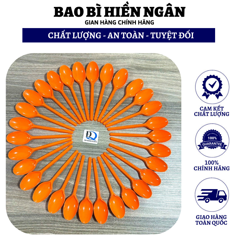 Muỗng nhựa trắng , muỗng nhựa đen dùng 1 lần, bịch 100 cái, muỗng cơm, muỗng trà sữa
