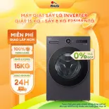 [Trả góp 0%] Máy giặt sấy LG Inverter giặt 15 kg - sấy 8 kg F2515RNTG - Hàng Chính Hãng - Mới 100%