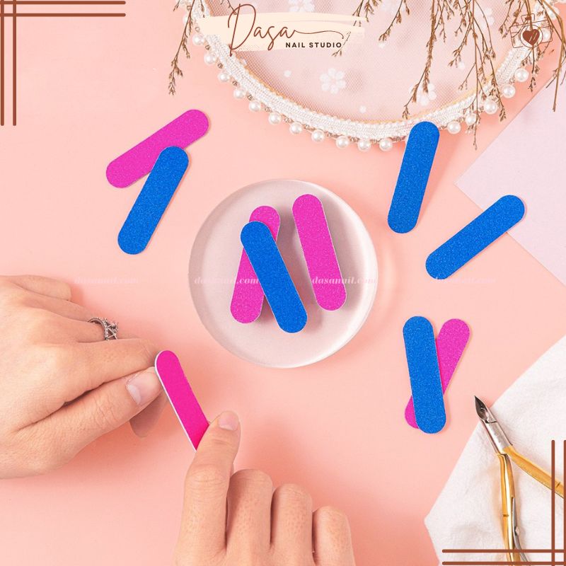 Dũa móng tay mini, dũa nailbox móng giả mini nhám 2 mặt nhỏ gọn tiện lợi GIÁ RẺ