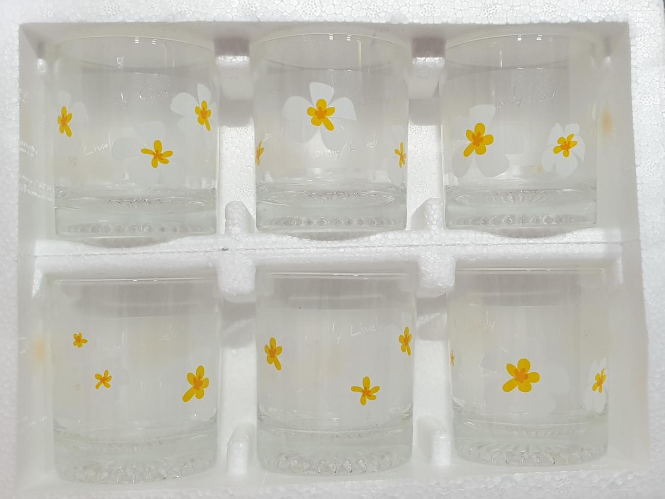 [HCM]SET 6 LY HOA SỨ CHÍNH HÃNG UNION set 6 ly hoa sứ mã 350 chính hãng union nhập khẩu thái lan Ly Thủy Tinh Union - Thái Lan Set 6 Ly Thủy Tinh Bộ 6 ly thủy tinh Thái Lan có hoa văn