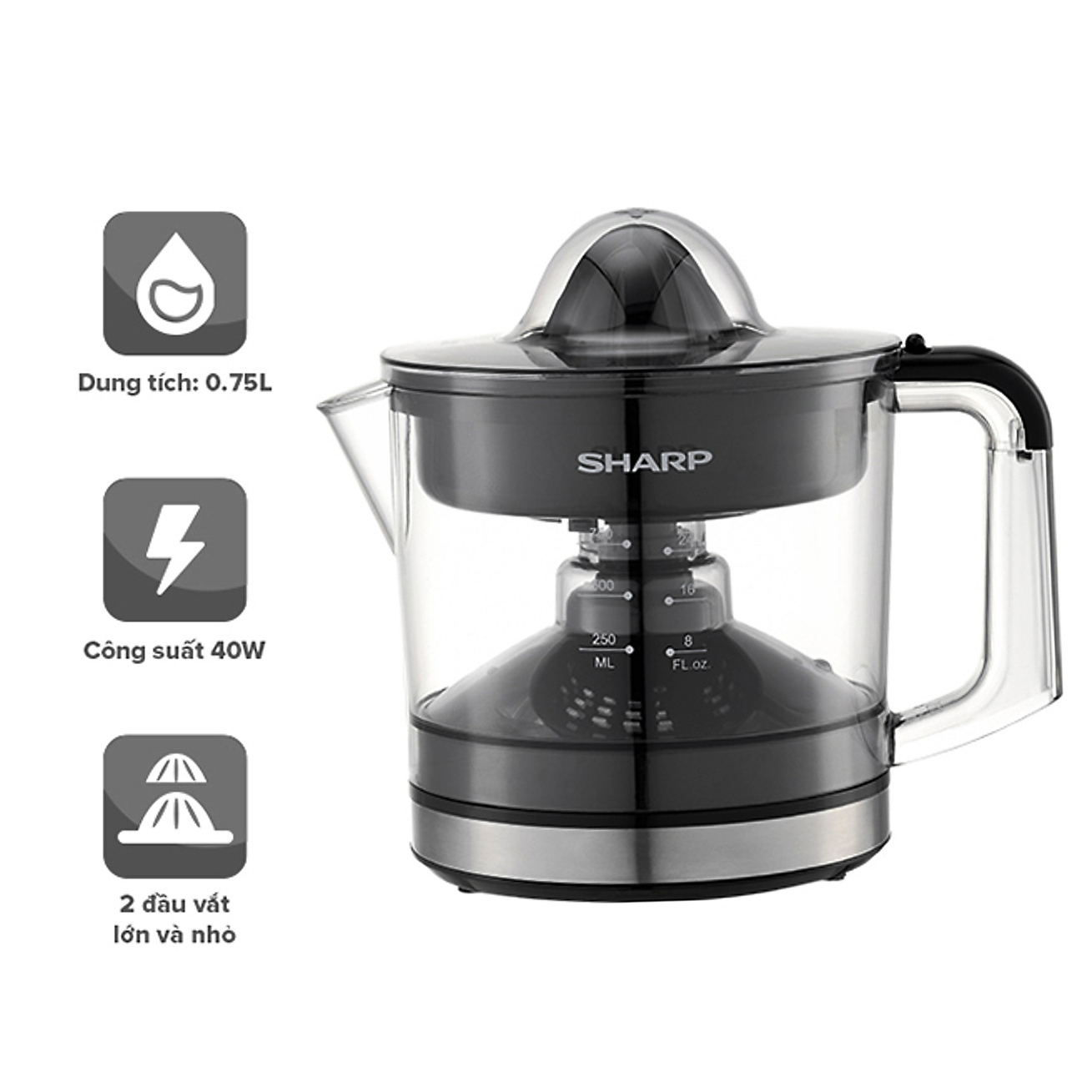 Máy vắt cam tự động sharp j407-bk