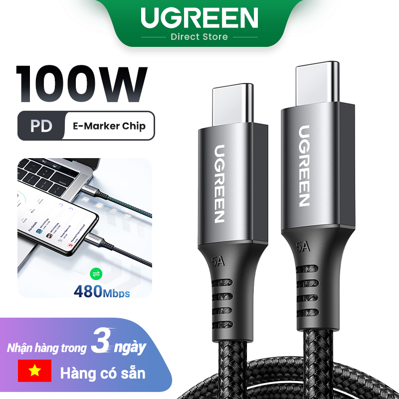 UGREEN 100W Cable Type C Charger 5A 480Mbps tansfer Date for MacBook Pro
