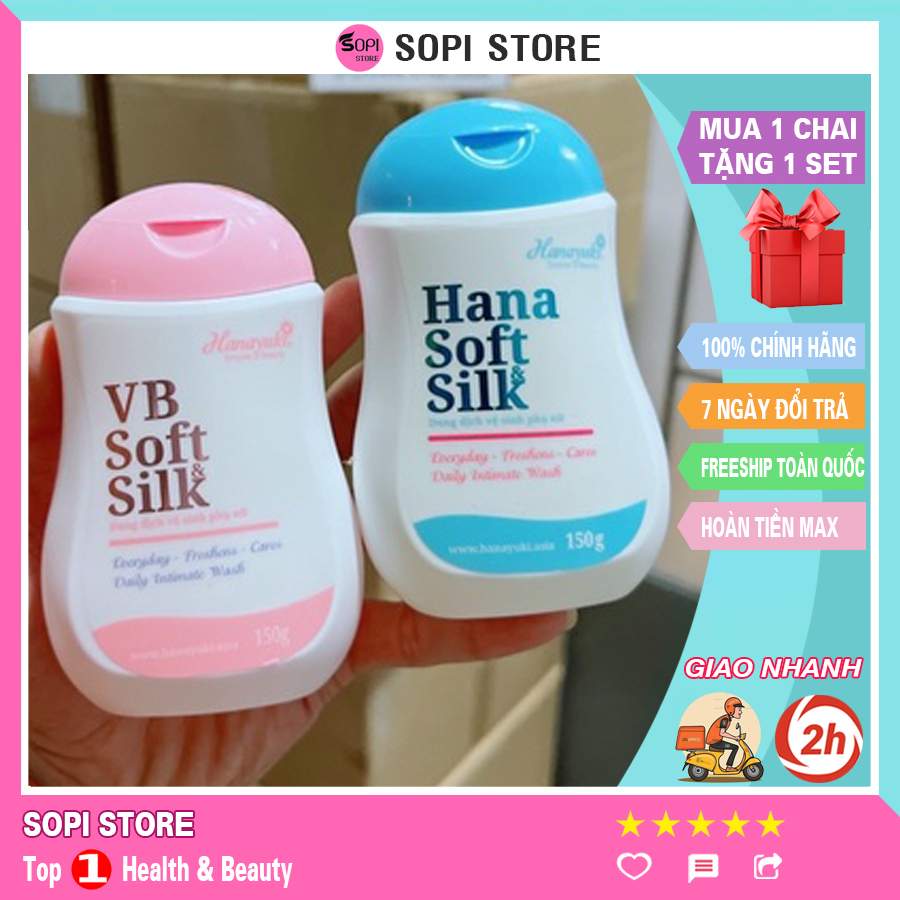 [3 Tặng 1] Dung Dịch Vệ Sinh Hana VB Soft Silk Hanayuki Chính Hãng 150g dùng được cho cả nam nữ và bà bầu