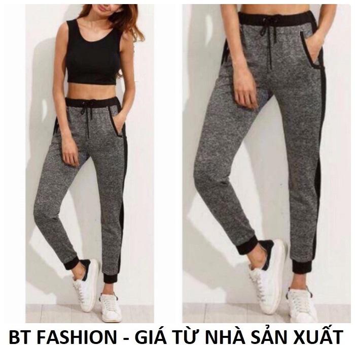Quần Dài Nữ Thun Phom Rộng Jogger Thể Thao Thời Trang Hàn Quốc - BT Fashion (TT1A-MSL BO)