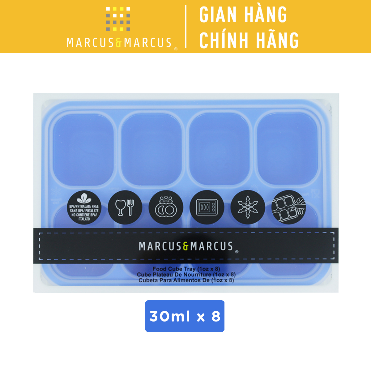 Khay silicon trữ đông đồ ăn dặm cho bé Marcus & Marcus - Lucas