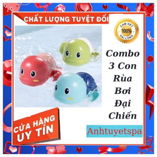 Combo 3 Con Rùa Bơi Đại Chiến-Rùa Bơi Dây Cót Trong Nước-Đồ Chơi Trong Phòng Tắm Cho Bé