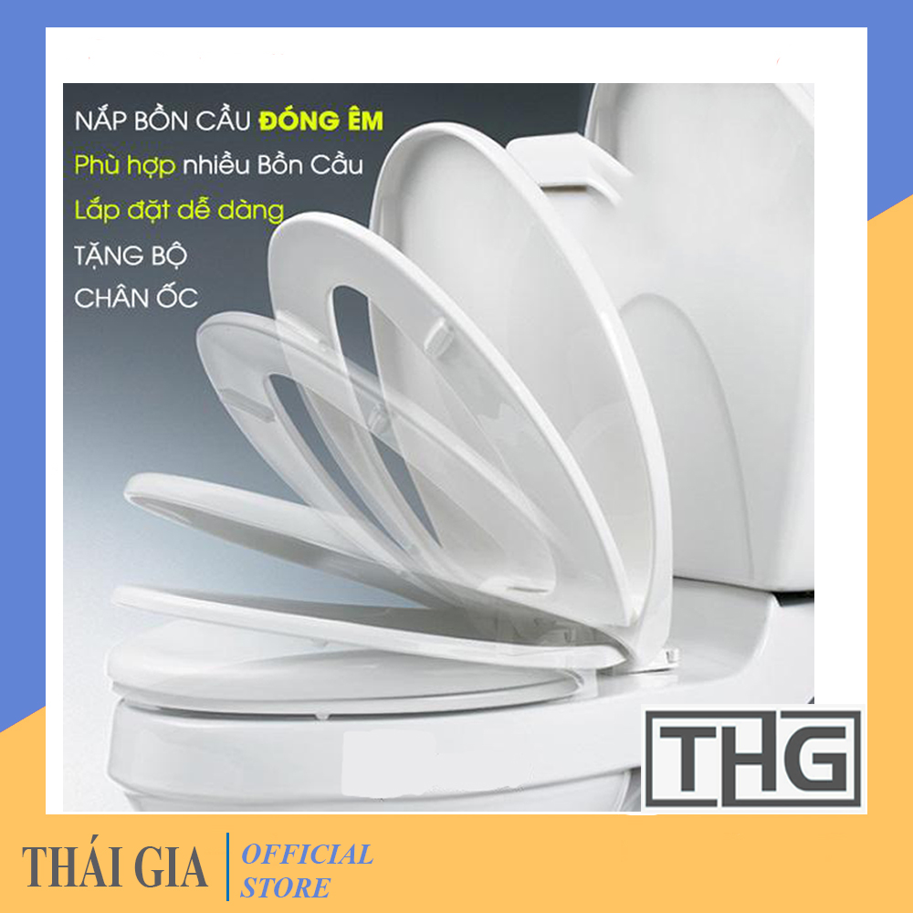Nắp Bồn Cầu Đóng Êm(Tặng Bộ Chân Đế) - Thông Số Kích Thước Trong Ảnh - Bảo Hành 12 tháng Dễ dàng thay thế và lắp đặt Không cần gọi thợ