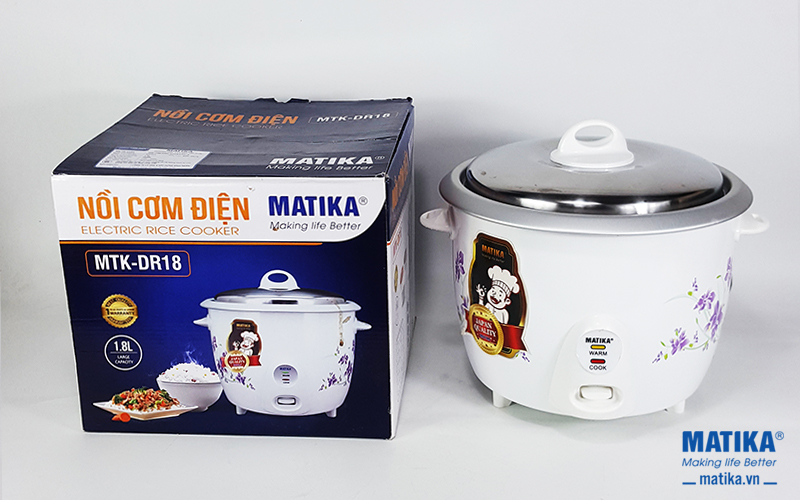 Nồi cơm điện matika mtk-dr18 nắp rời đa chức năng nấu siêu tiện lợi