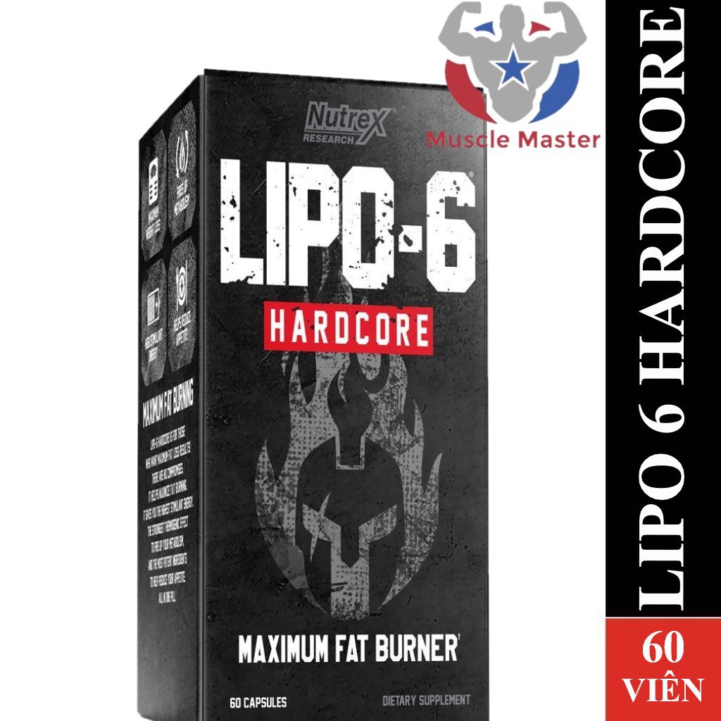 [HCM] Viên Giảm Cân Mạnh Nutrex Lipo 6 Hardcore 60 Viên
