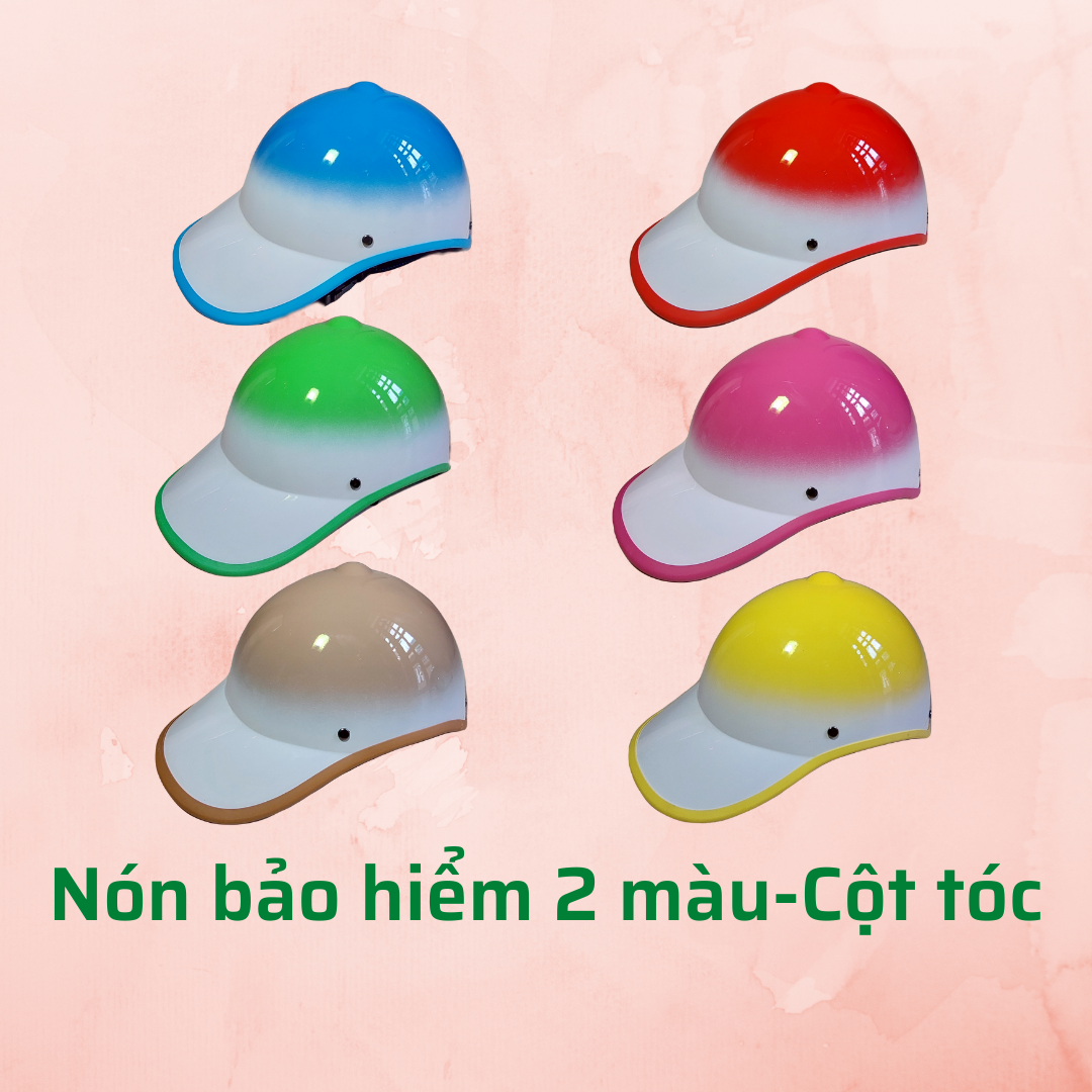 Nón bảo hiểm Mũ bảo hiểm 2 Màu Cột tóc Có khoét lỗ