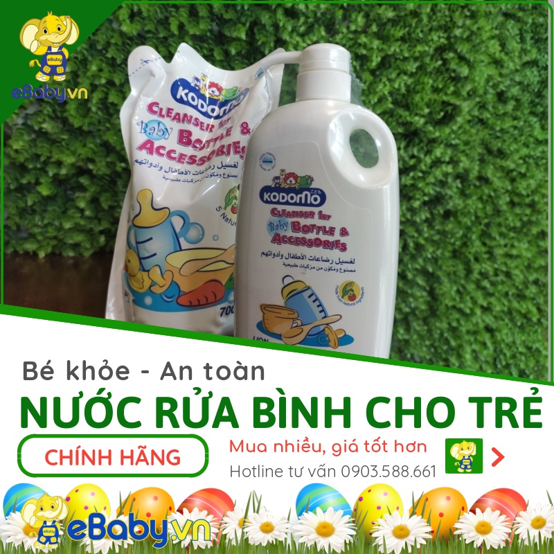 Nước rửa bình sữa Kodomo Thái Lan | Nước rửa bình máy hút sữa nội địa | Hàng Chính Hãng