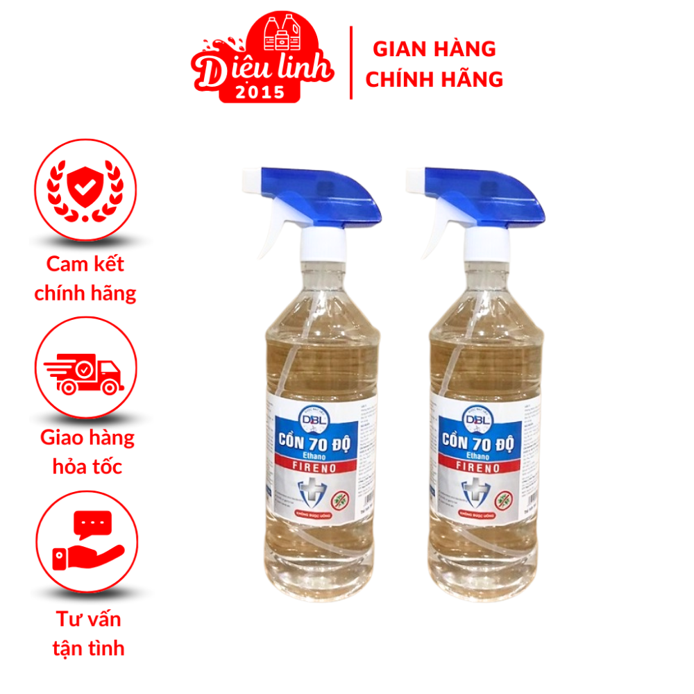 Cồn y tế sát khuẩn 70 độ chai có vòi xịt 1000ml có tác dụng khử khuẩn, xịt khuẩn, sát khuẩn