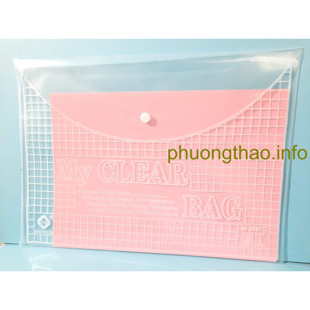 10 Túi Clear bag, túi khuy bấm đựng hồ sơ khổ F