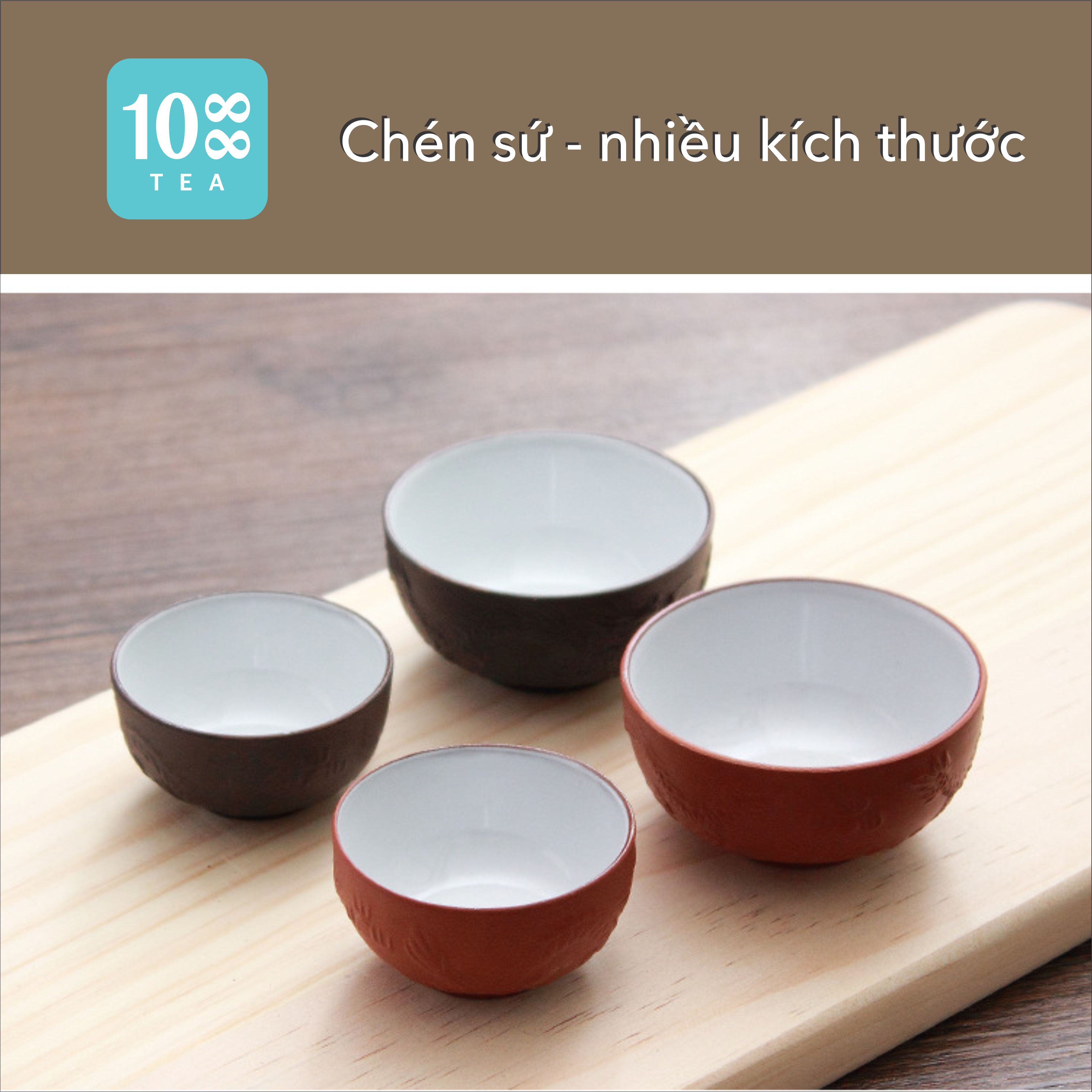 Chén uống trà sứ Nghi Hưng tráng men trắng - nhiều kích thước