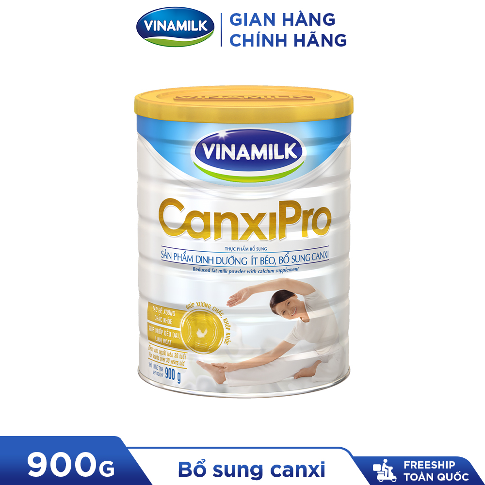 Sữa bột Vinamilk CanxiPro 900g Sữa bổ sung Canxi cho người già cao tuổi Tốt cho xương khớp