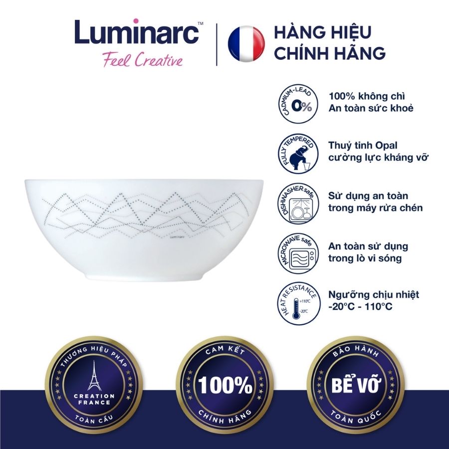 Bộ 6 tô thuỷ tinh luminarc diwali marble 18cm- ludip3756