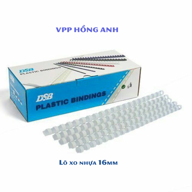 Lò xo nhựa đóng gáy sách 16mm - Hộp 100 cái
