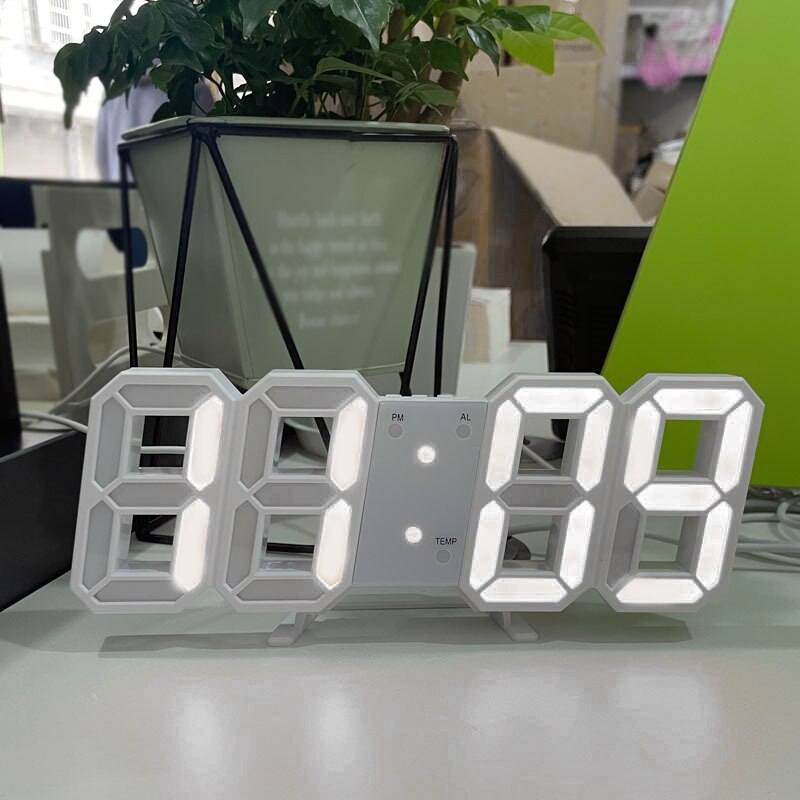 Đồng hồ LED 3D treo tường, đồng hồ để bàn Decor thông minh