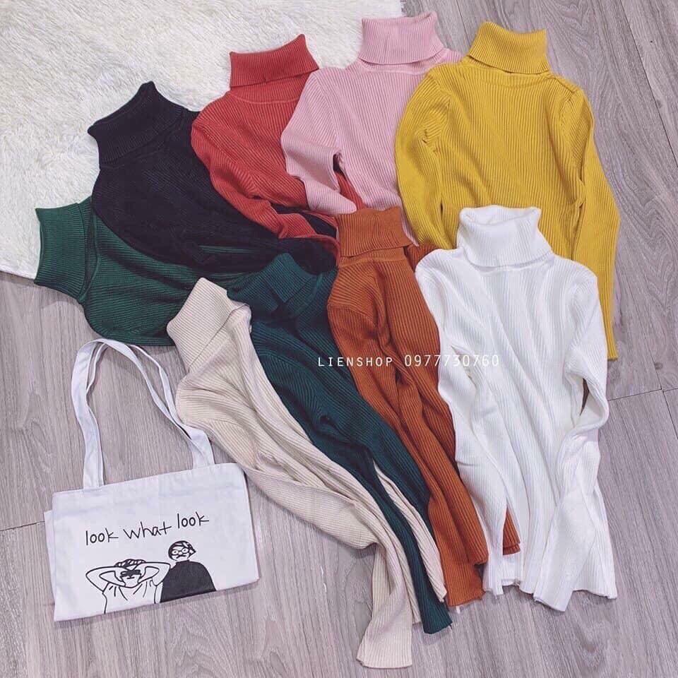 Áo len cổ lọ chất len tăm dày dặn, thời trang 1993