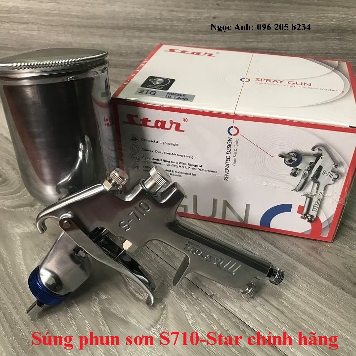 Bép phun sơn s710 star chính hãng đài loan lỗ phun 1,3mm bảo hành 12 tháng