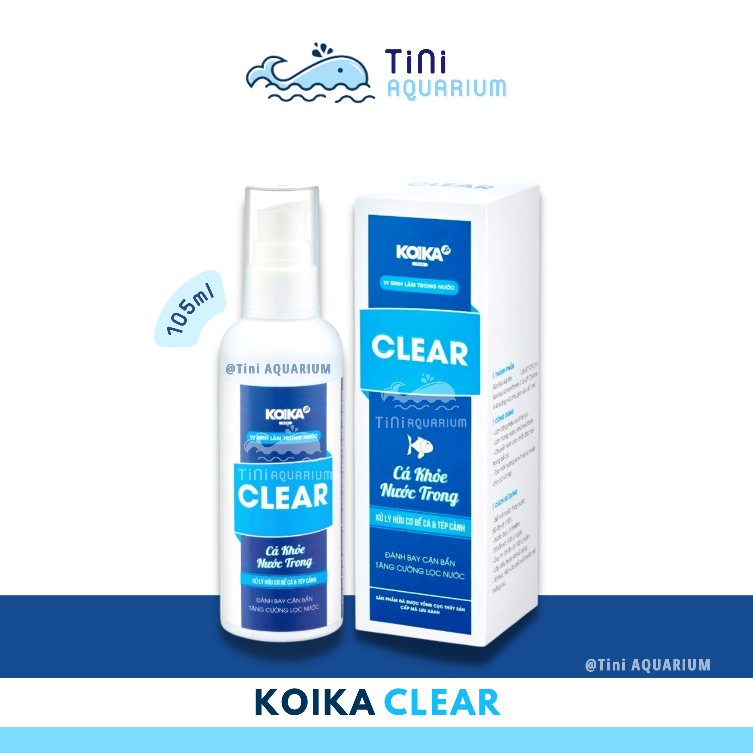 Koika - clear vi sinh xử lý hữu cơ làm trong nước chuyên dùng cho cá và tép cảnh