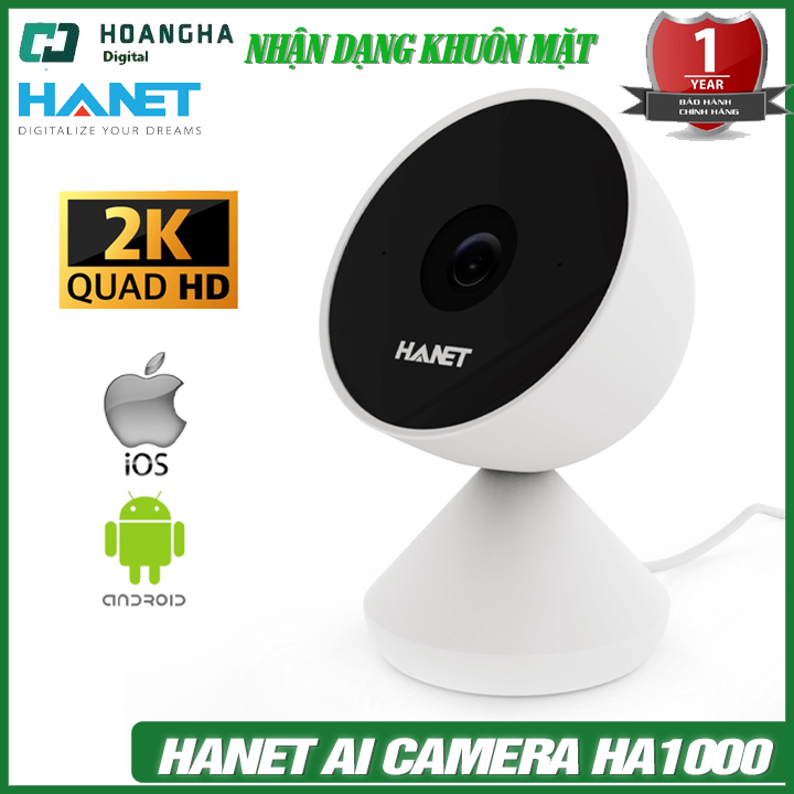 Camera Trí Tuệ Nhân Tạo HANET AI HA1000 - Chấm Công Khuôn Mặt - Báo Động Đột Nhập Khi Có KHUÔN MẶT NGƯỜI LẠ - Camera thông minh trí tuệ nhân tạo đầu tiên của Việt Nam - HANET AI CAMERA HA1000